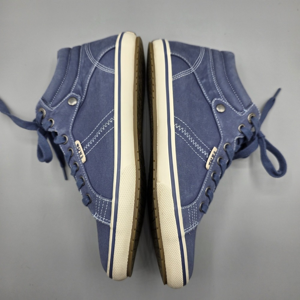 Taos Top Star Sneakers Womens 8.5 Blue Chambray Denim Mid Top Lace Up Comfort - Picture 8 of 15